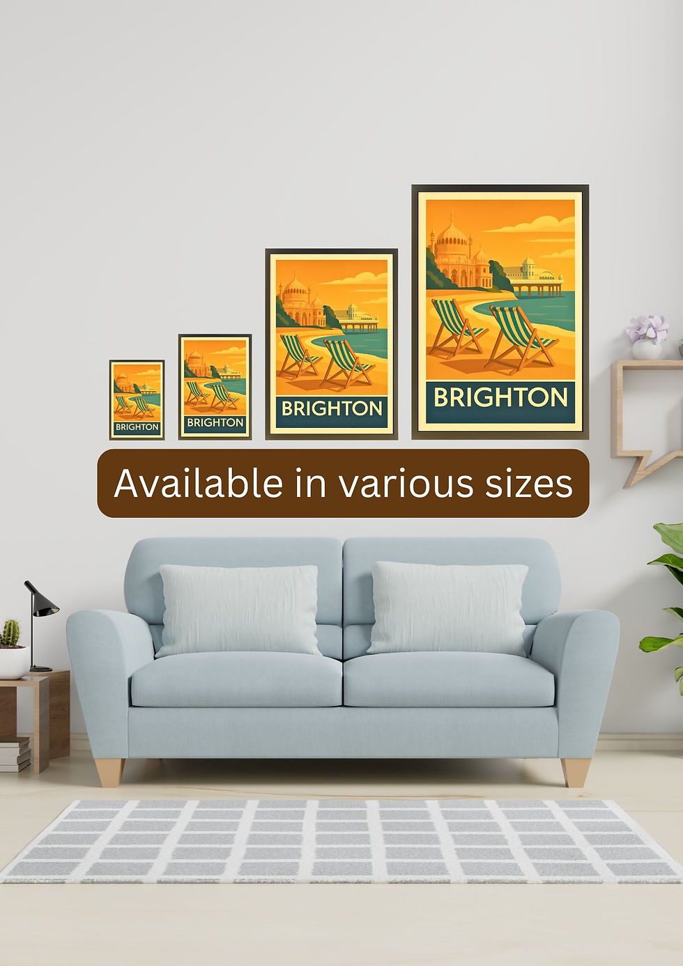 Thumbnail: Brighton East Sussex Art Deco Style Poster / Print