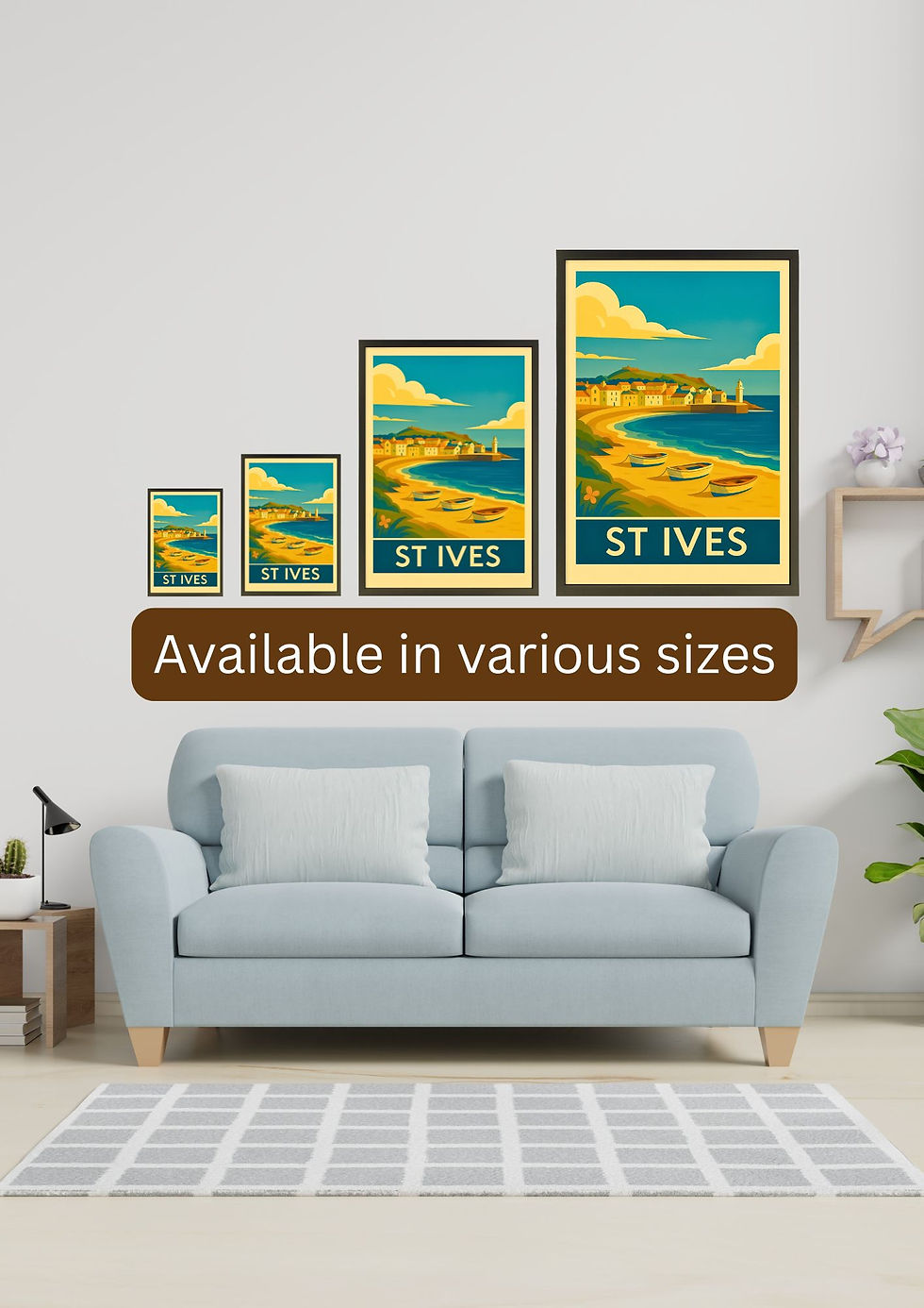 Thumbnail: St Ives Cornwell Art Deco Style Poster / Print