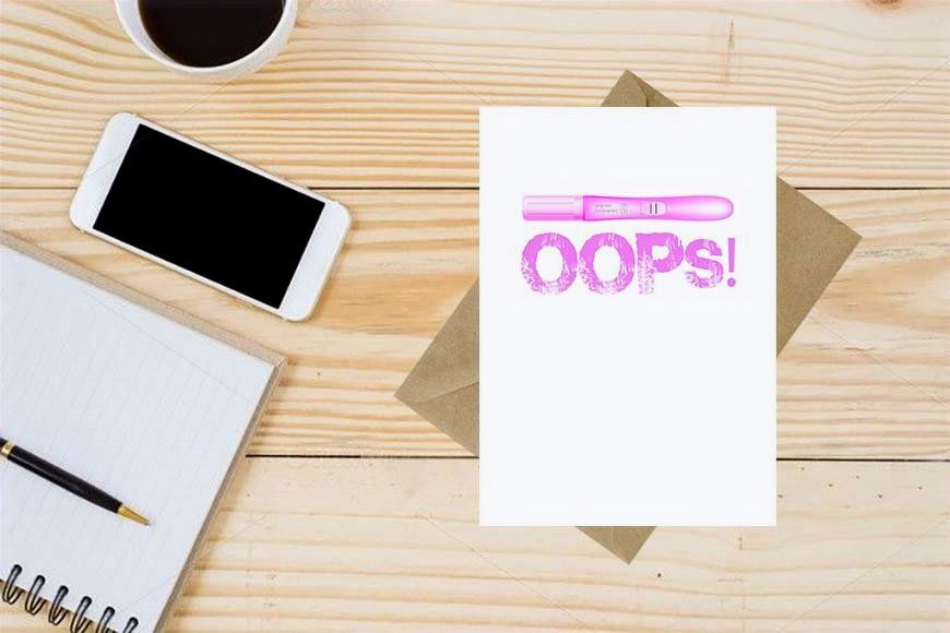Thumbnail: Oops! Pregnancy Greeting Card