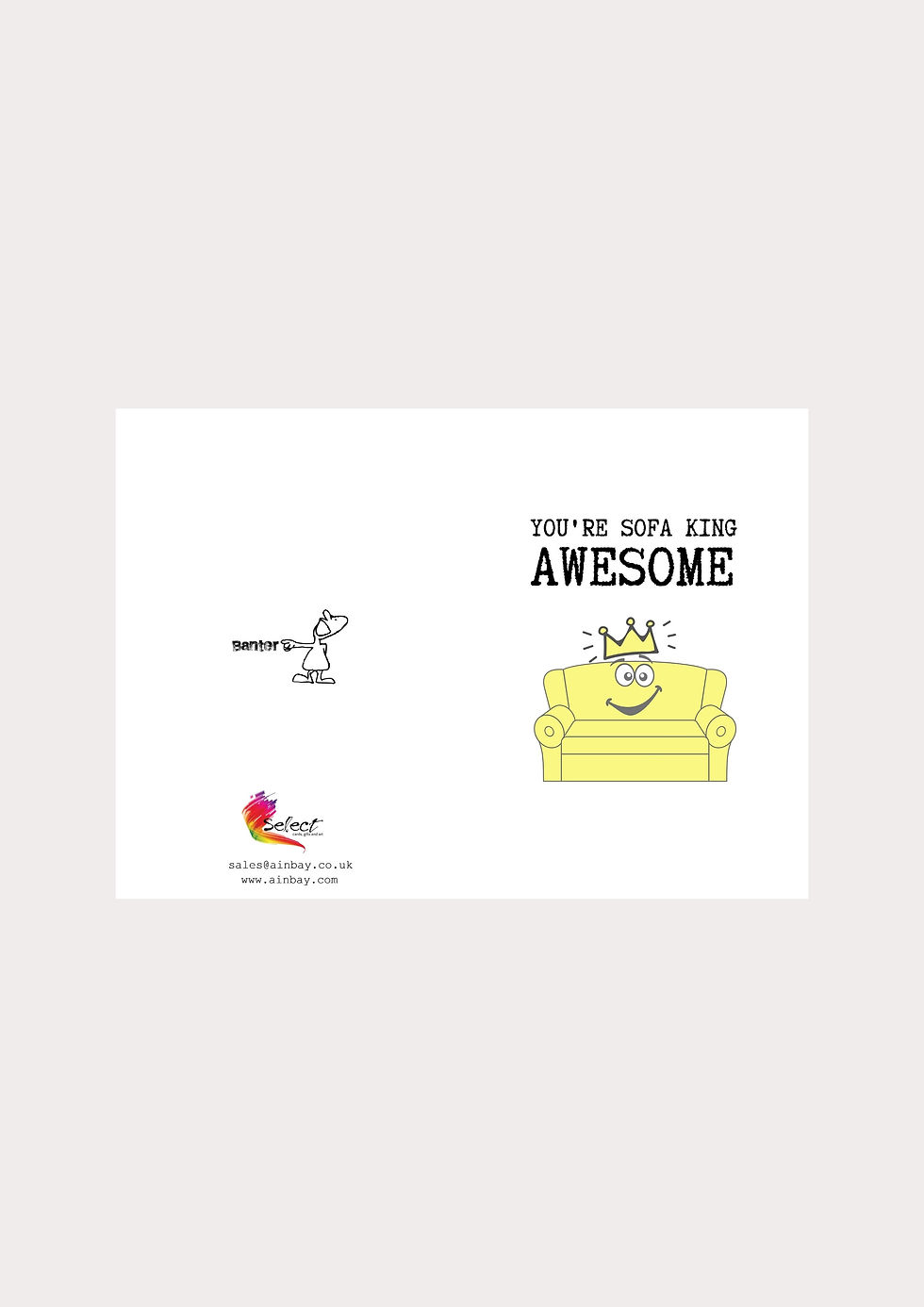 Thumbnail: You're Sofa King Awesome Humorous Greeting Car