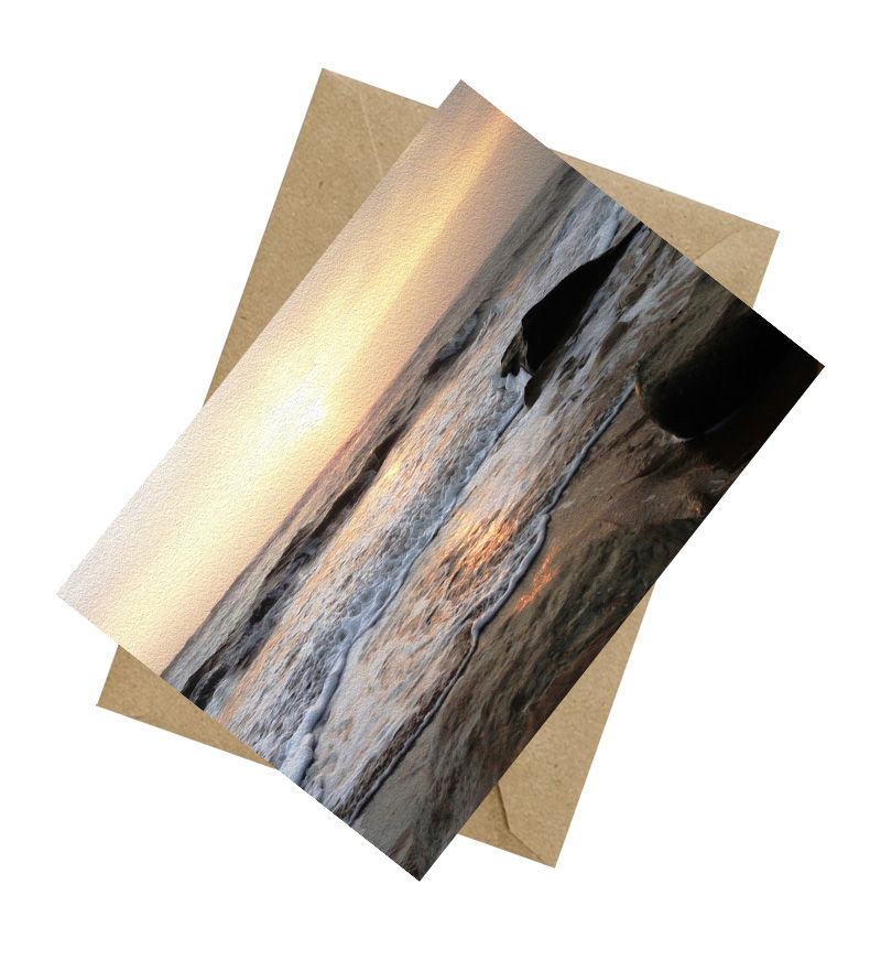 Thumbnail: Morning Surf With Oil Paint Finish Photographic Greeting Card