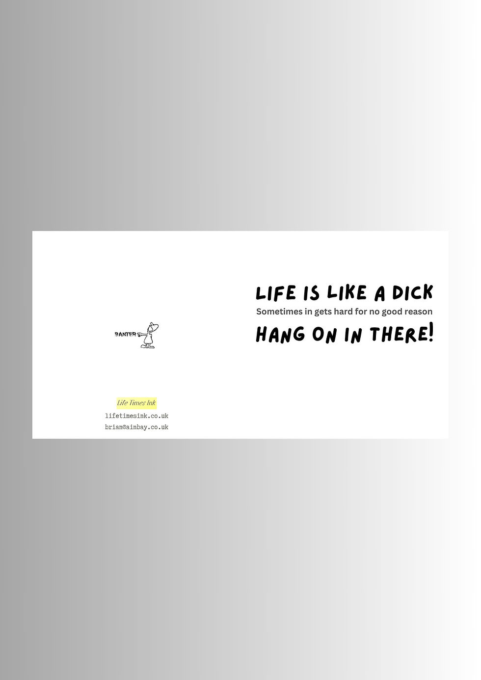 Thumbnail: Life Is Like A Dick Funny Rude Birthday Friendship Greeting