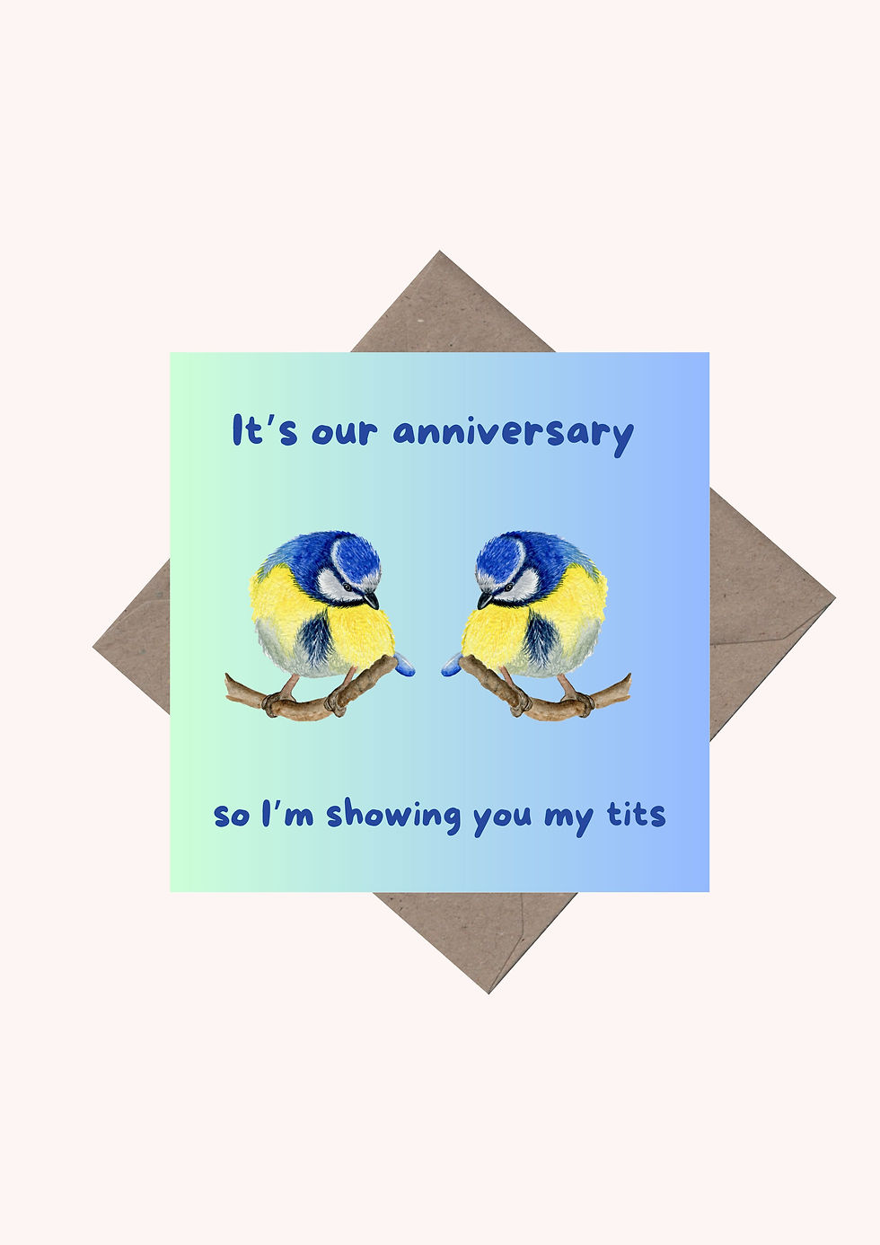 Thumbnail: It's Our Anniversary So I'm Showing You My Tits Funny Square Greeting Card