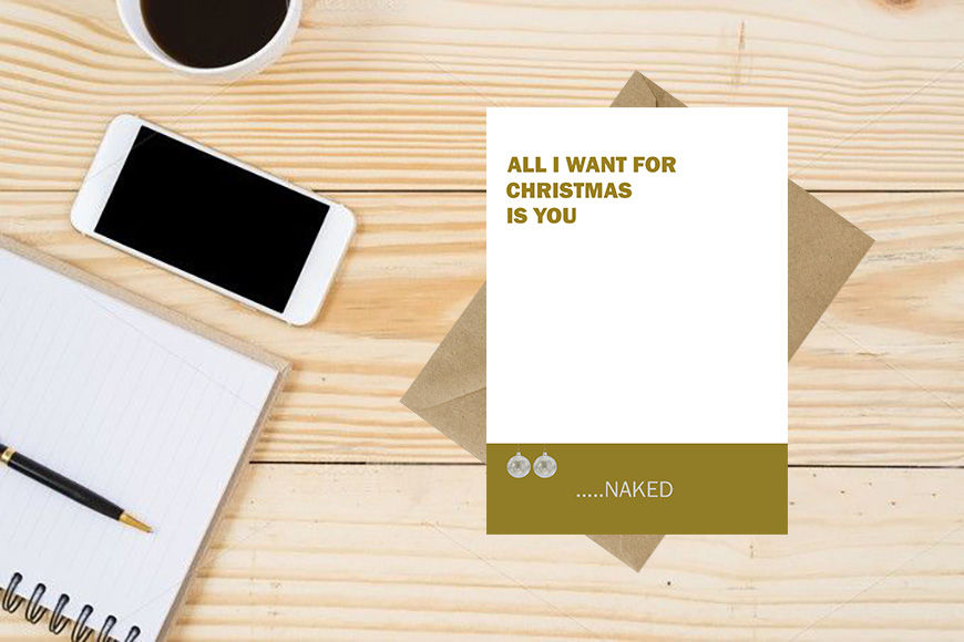 Thumbnail: All I Want For Christmas Is You Naked Greeting Card