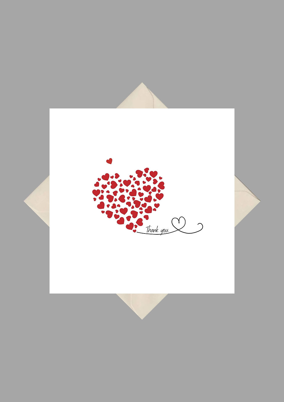 Thumbnail: Thank You Cute Square Greeting Card