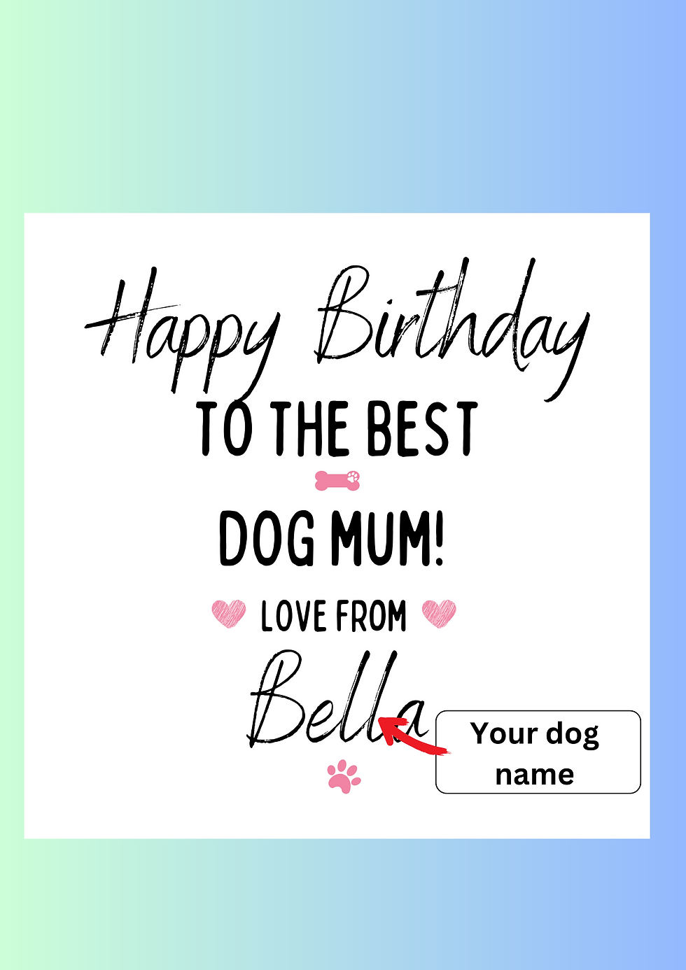 Thumbnail: Personalised Pet Dog Sentimental Square Greeting Card