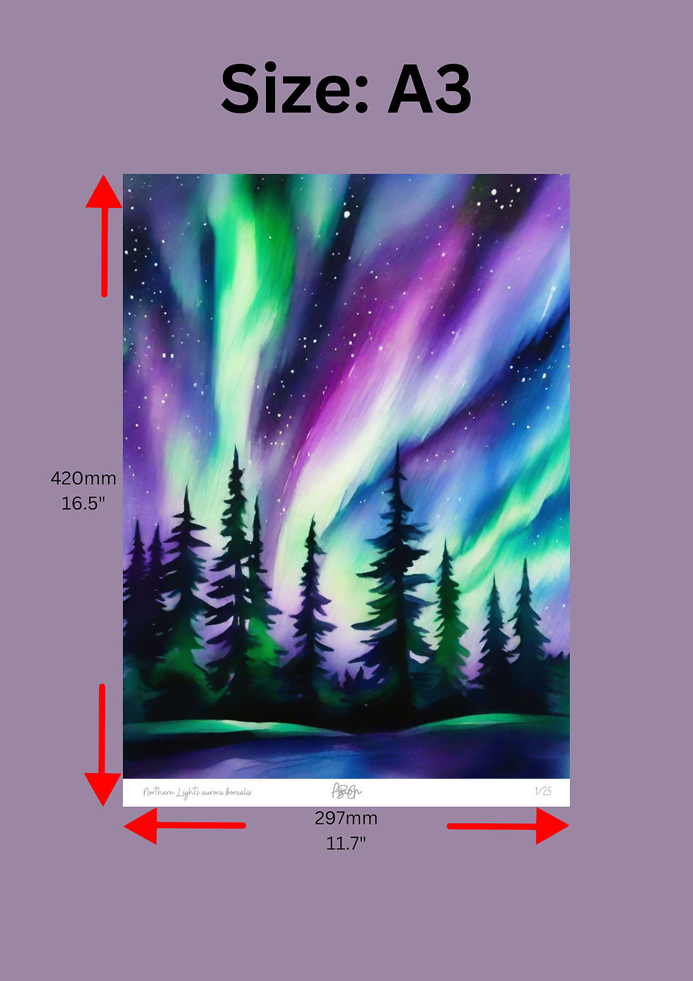 Thumbnail: Northern Lights (aurora borealis) Portrait Limited Edition Wall Art.