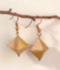 Octahedron origami earrings