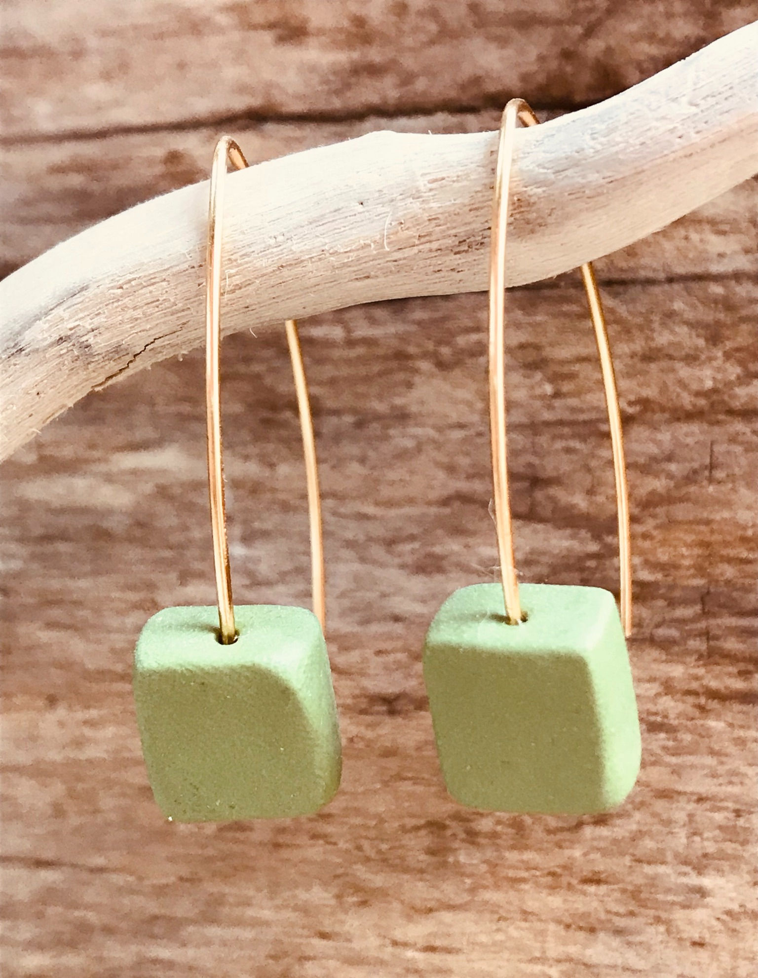 Polymer clay square earrings