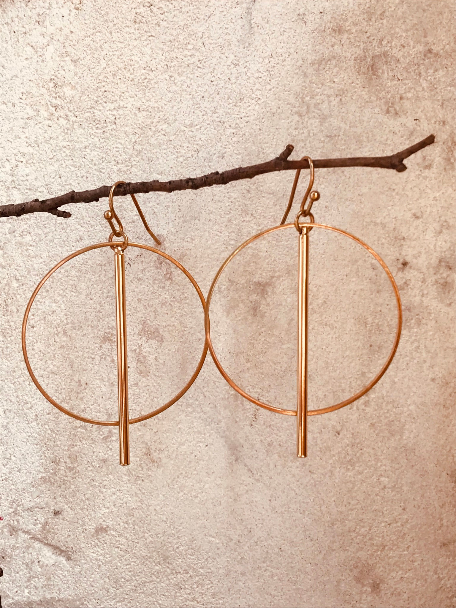Divided circle earrings