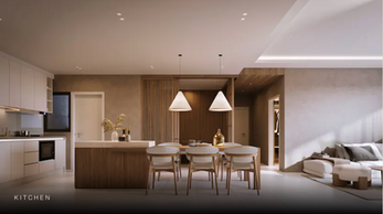 Amaya Residences modern kitchen design condo interior Bandar Sri Damansara Kuala Lumpur