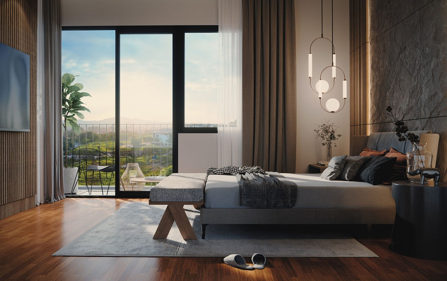 Duta Villa 3 Setia Alam master bedroom with balcony view