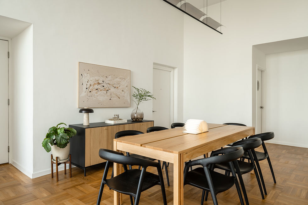 Stylish dining room in rental home