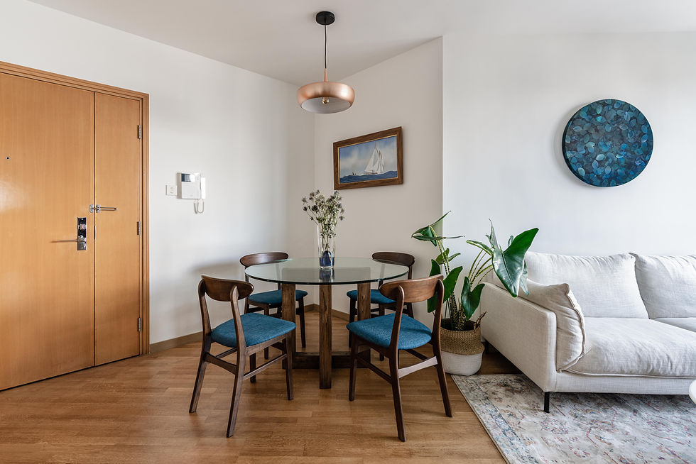 Mid-century modern dining room styling in Hong Kong