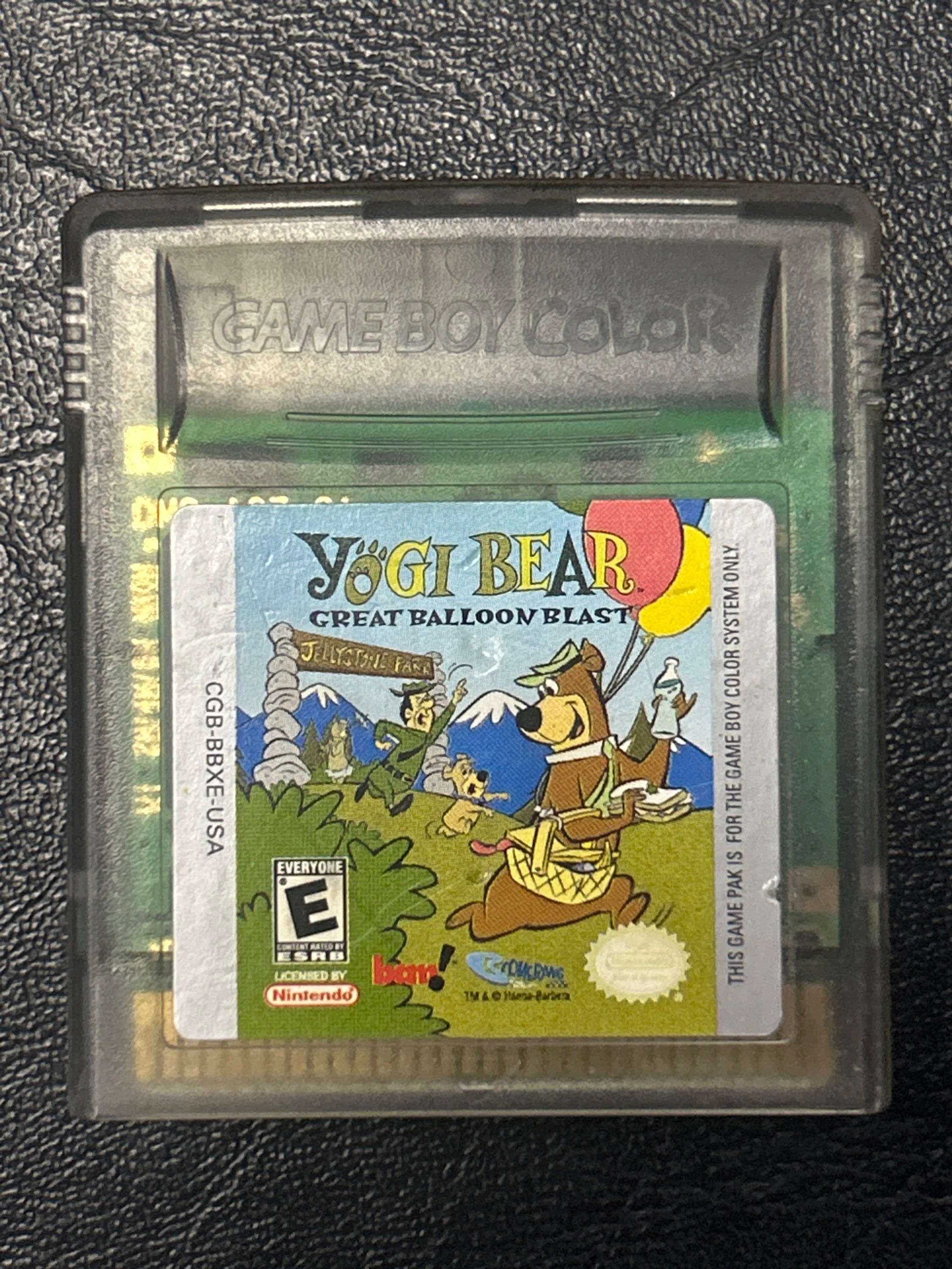YOGI BEAR Great Balloon Blast Nintendo Game Boy Color Cartridge - Showcase
