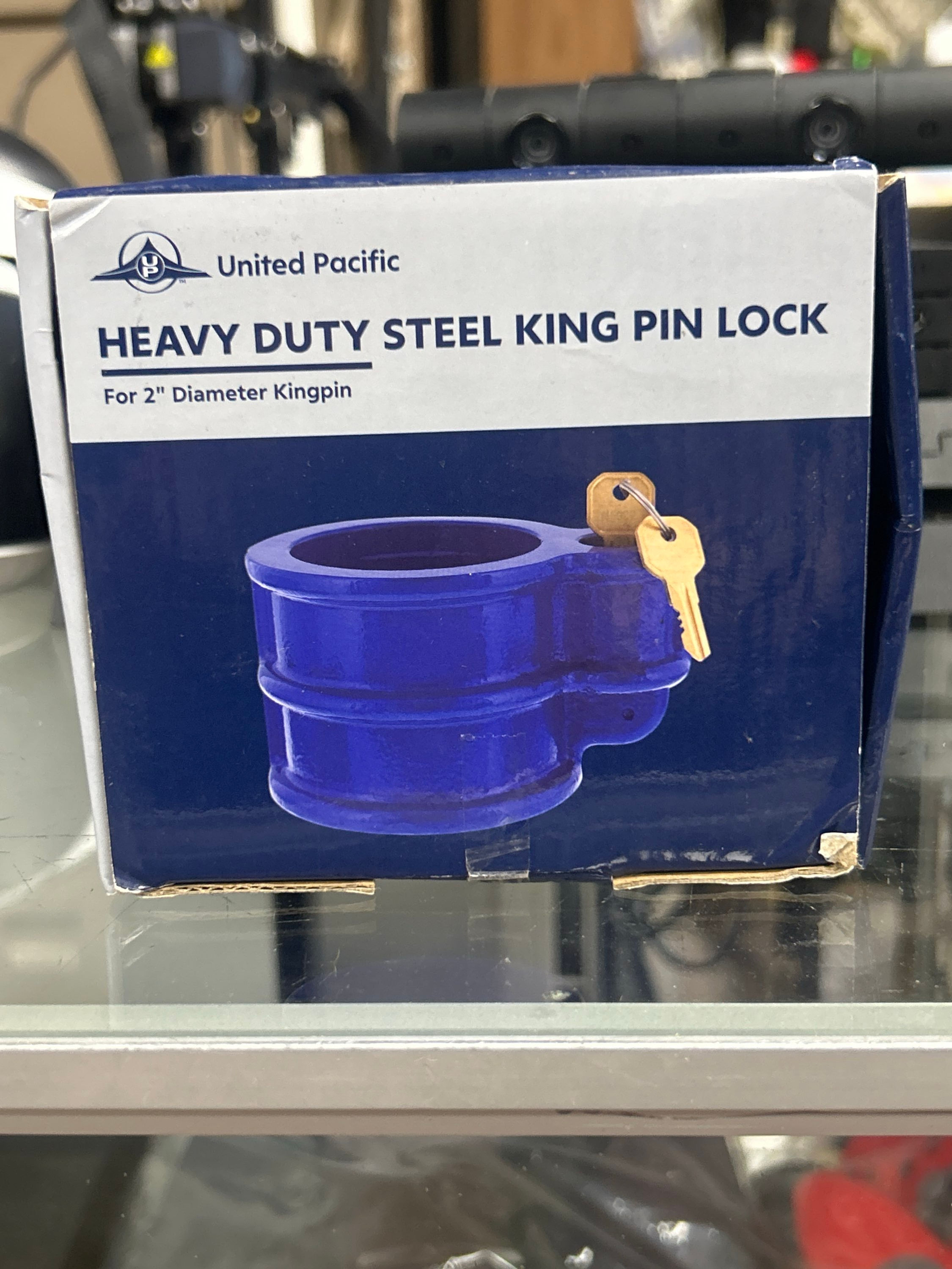 Heavy Duty King Pin Trailer Lock w/ 2 Keys For Standard Fixed Kingpin E2
