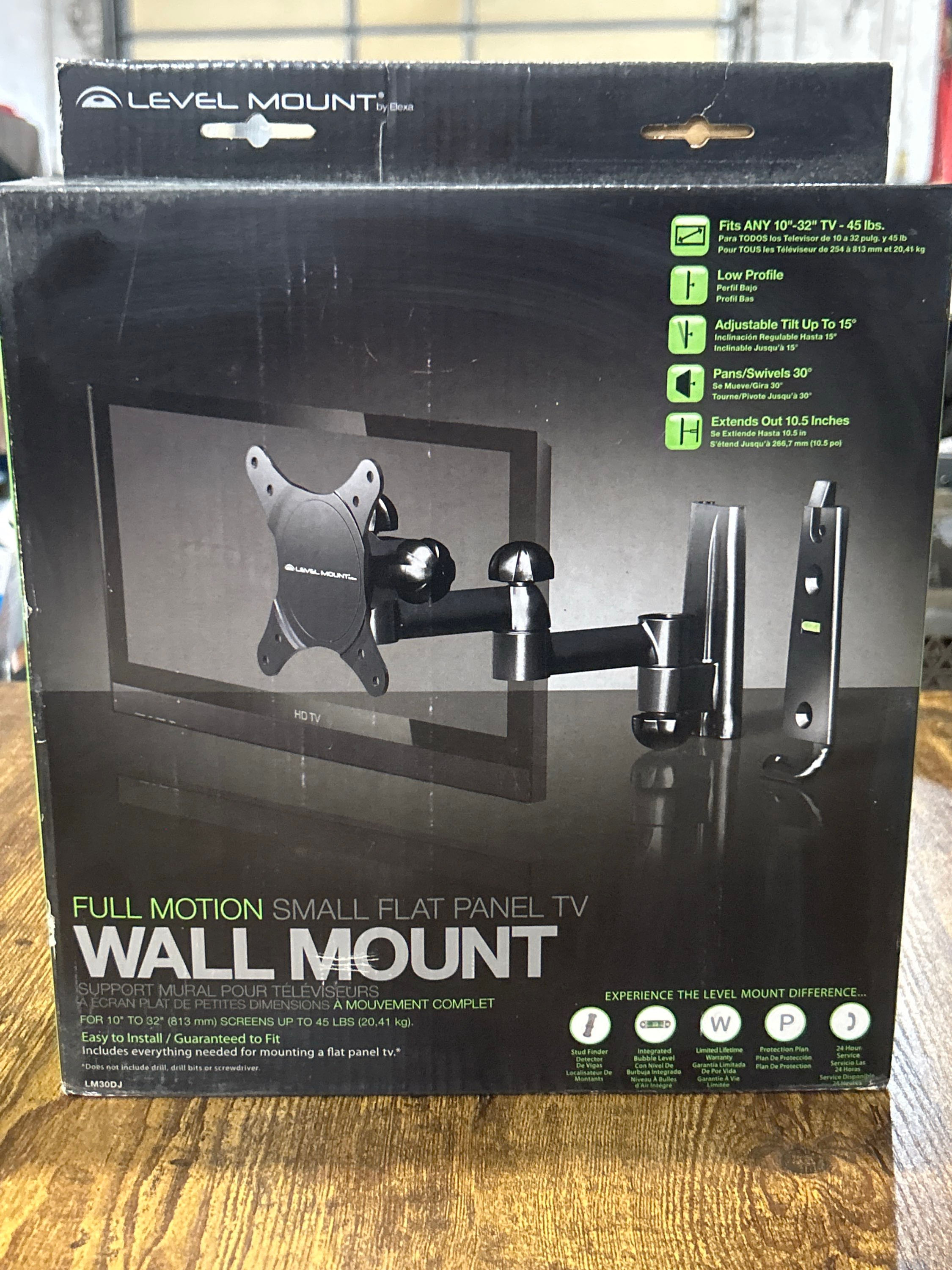 Level Mount LM30DJ full motion wall mount for 10"-32" televisions D1