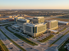 Aerial view of Frisco Texas homes and the Dallas North Tollway during the record July 2026 heat wave