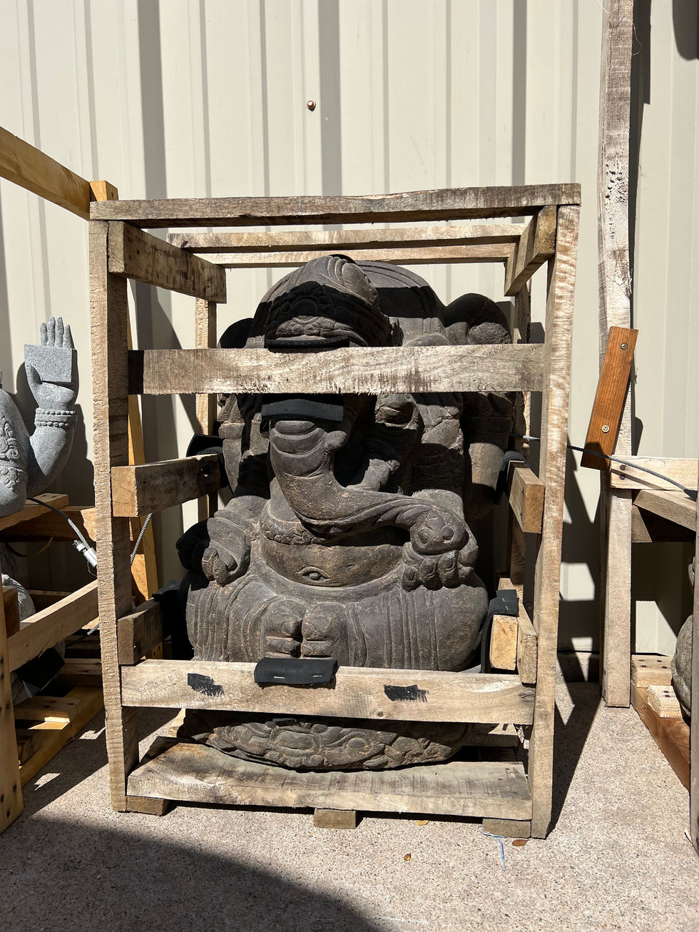 Hand-carved Ganesha stone statue in Frisco, Texas