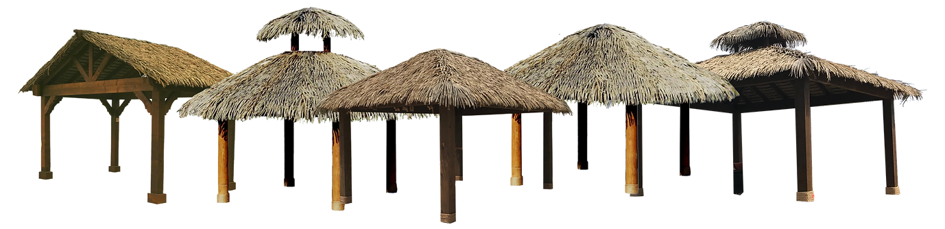 My Thatch Roof Synthetic Thatch Wood Outdoor Cabana Tiki Huts for International Resort Pro