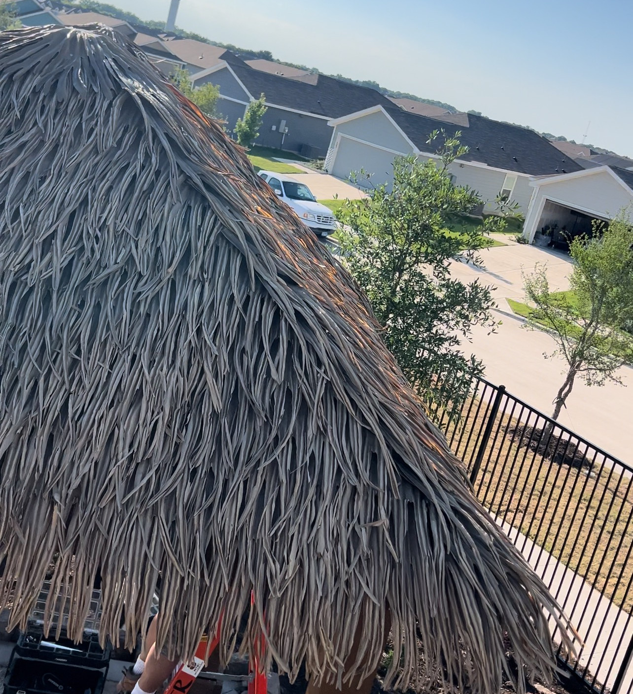 Community center thatch structure for a commercial residential development