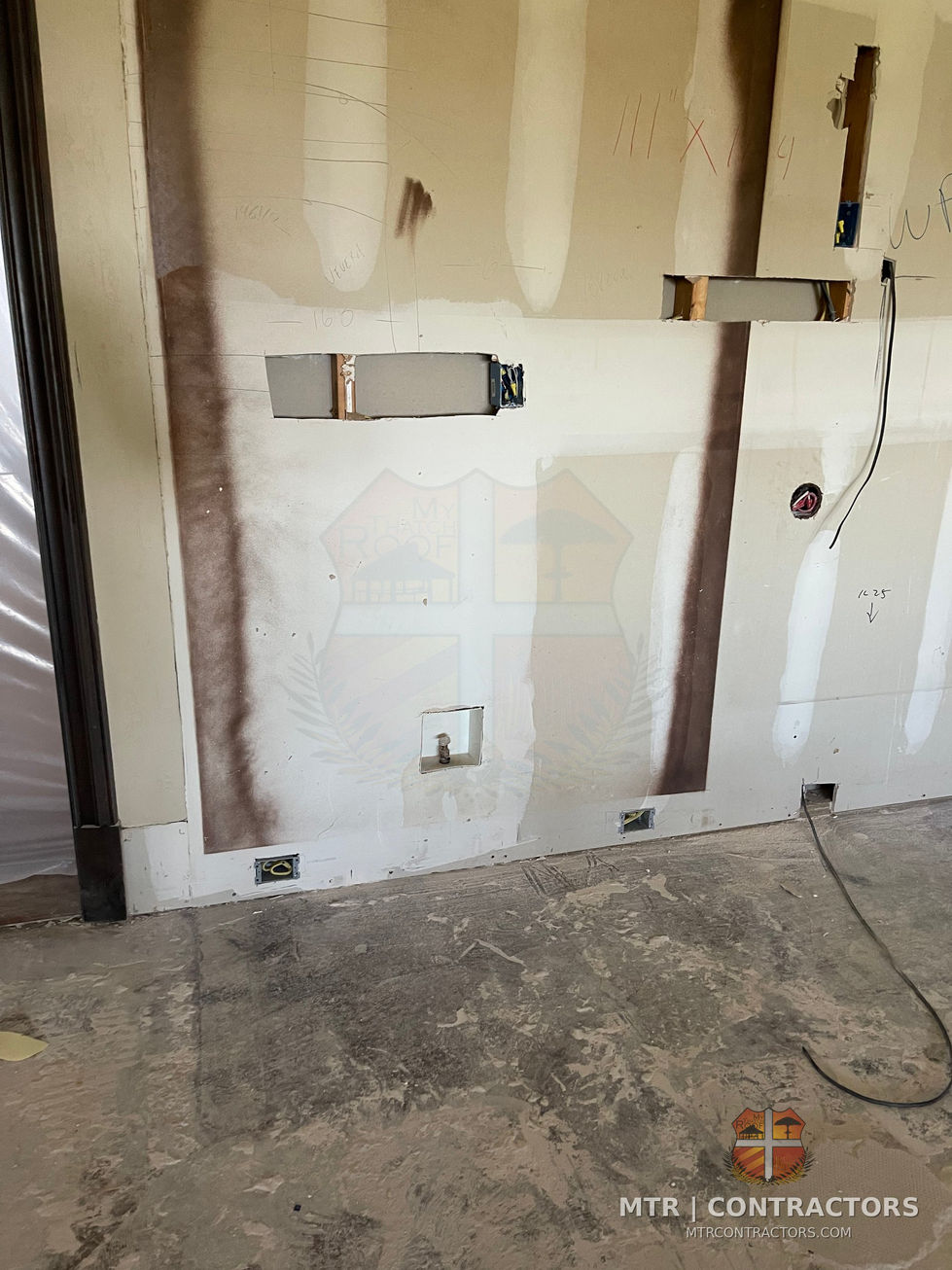 Framing and rough-in at the new range wall — kitchen remodel in Little Elm, TX by MTR Contractors of Frisco