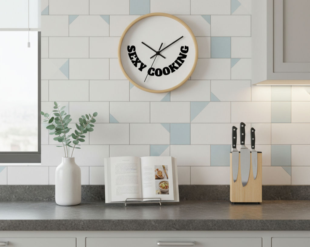 "Sexy Cooking" Kitchen Wall Clock — Add a little wink to your everyday cooking.