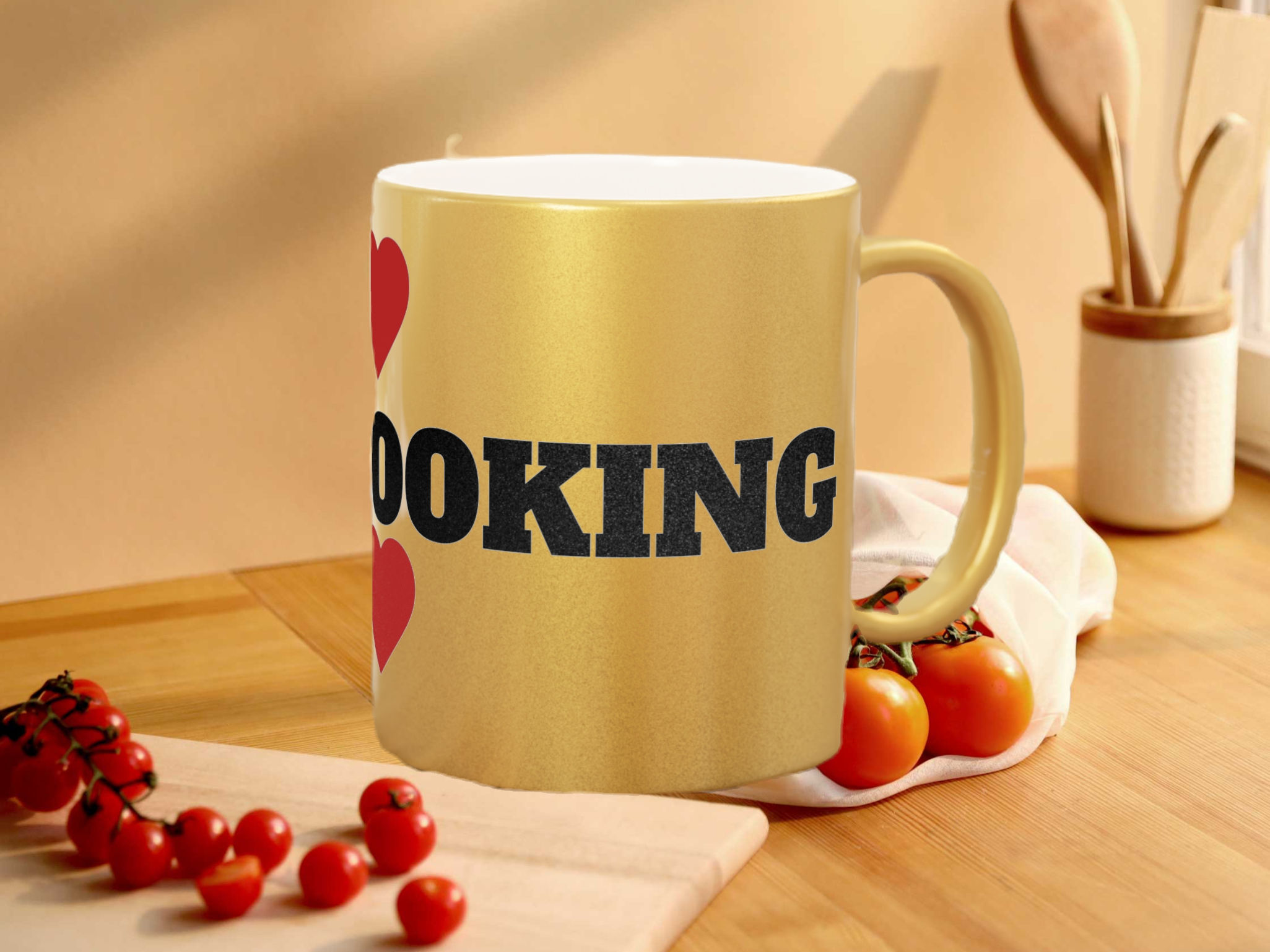 "Sexy Cooking" Gold/Silver Mug- Let the heat radiates against your palm.