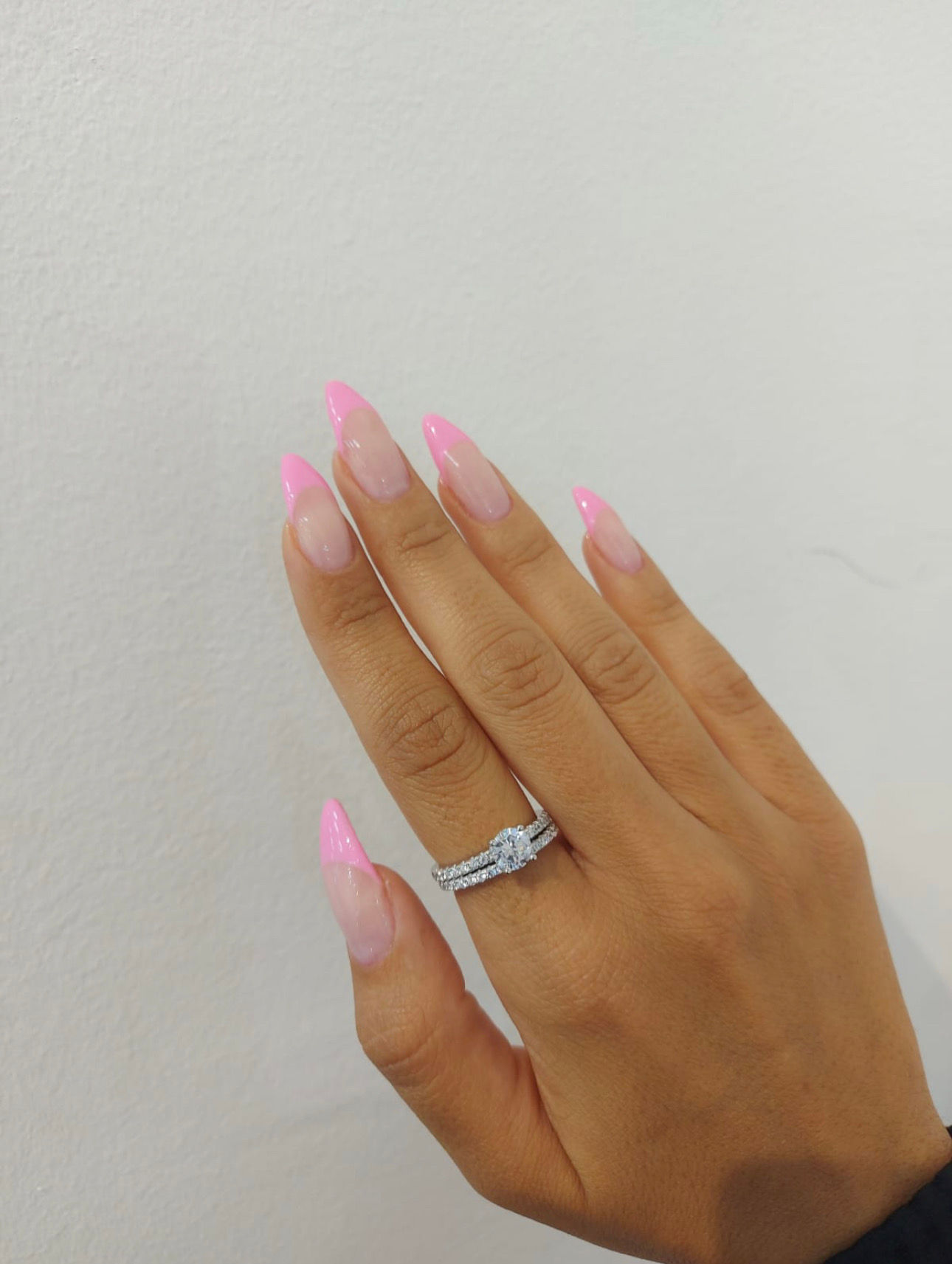 טבעת כפולה משובץ נקודה - כסף 925