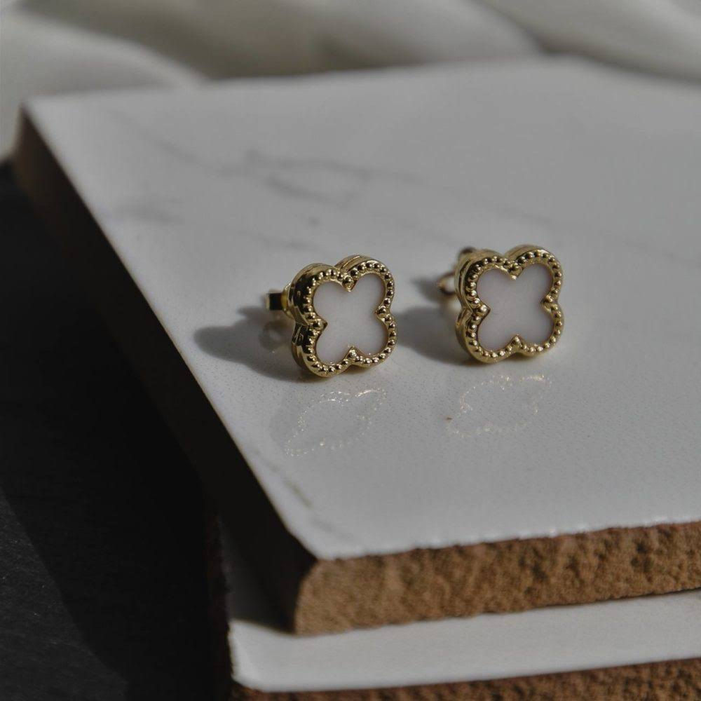 עגילי 'ואן קליף' זהב 14 קראט