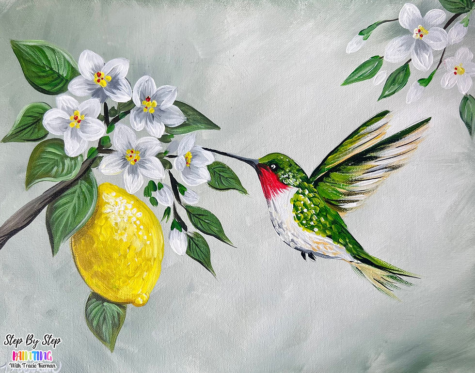 Paint n' Sip: Hummingbird Lemon Blossom