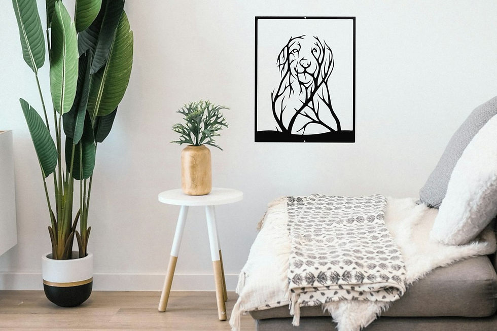 Thumbnail: indoor and outdoor golden retriever wall art