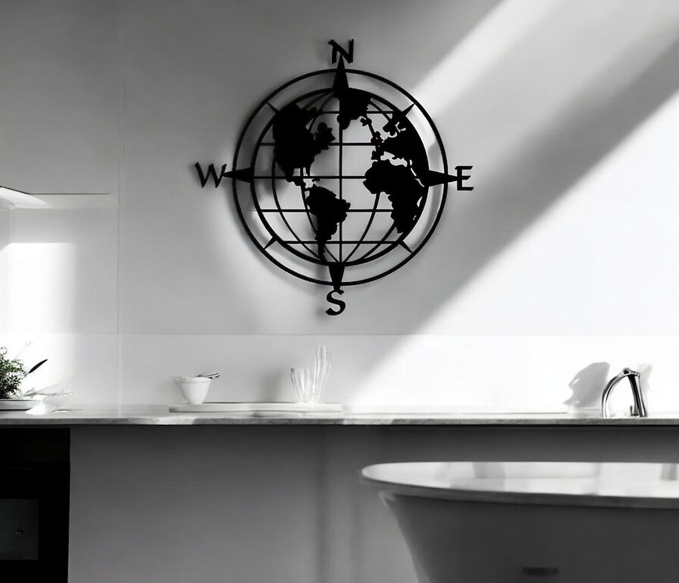 Thumbnail: Metal world map wall art