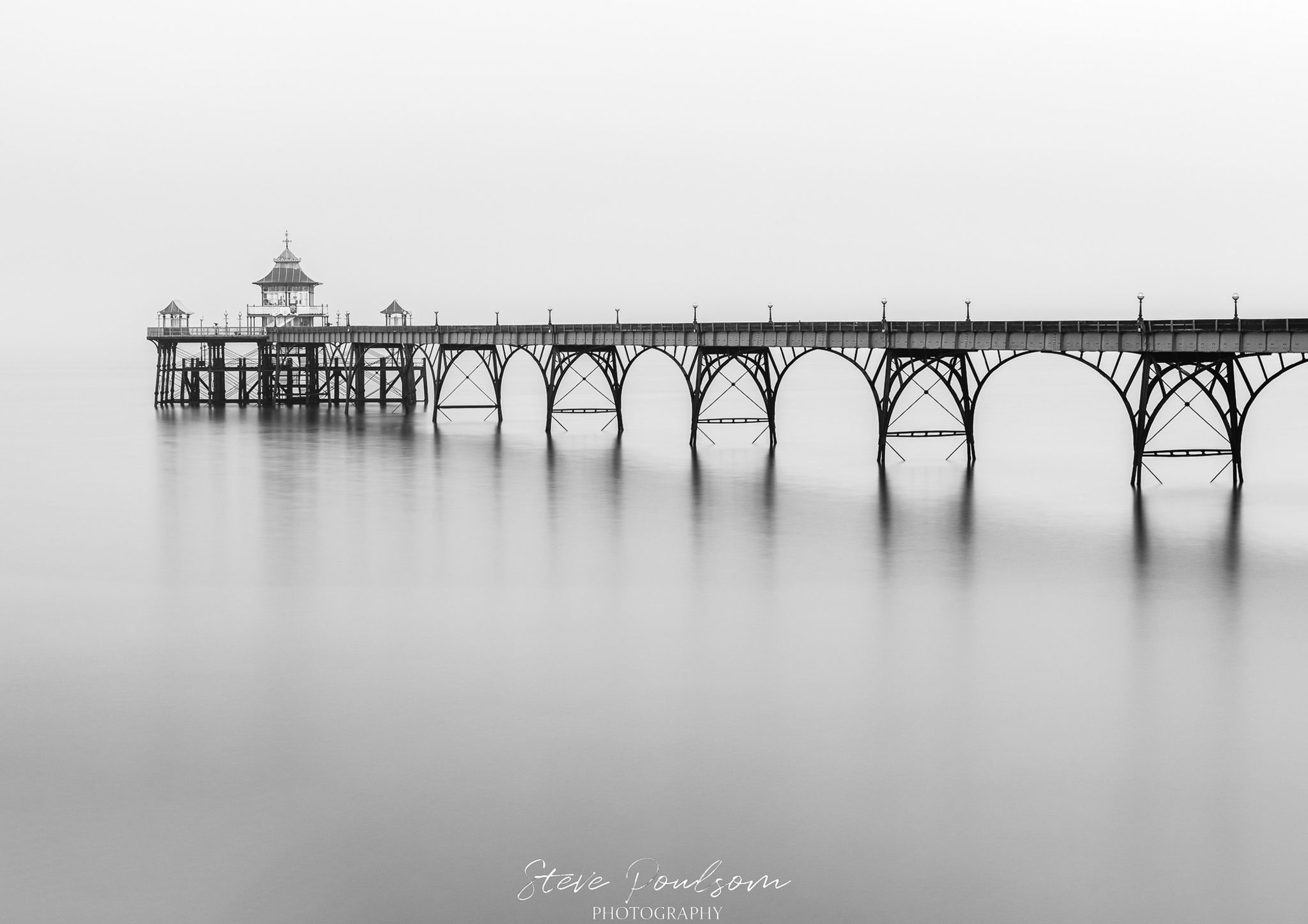 #135 Clevedon Pier Mist Monochrome