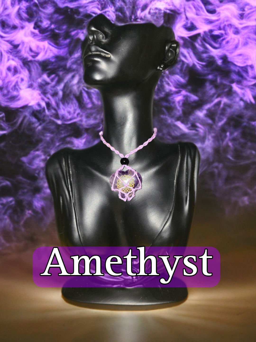  Amethyst Crystal 🔮 Purple Rope Necklace 