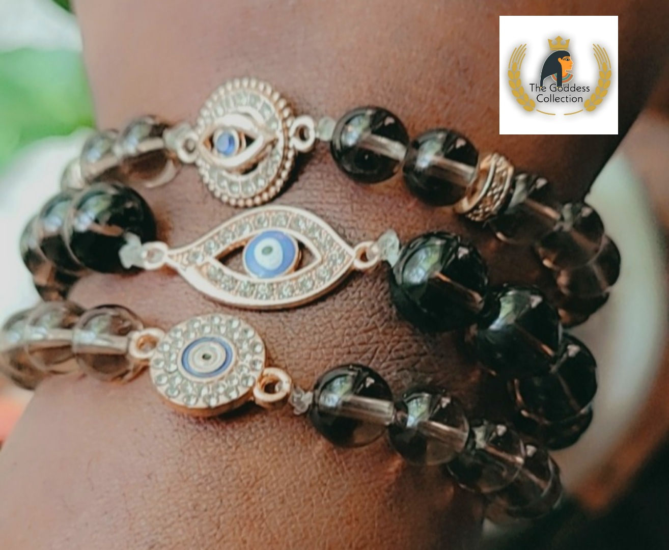  Evil Eye Smoky Quartz 8mm/10mm