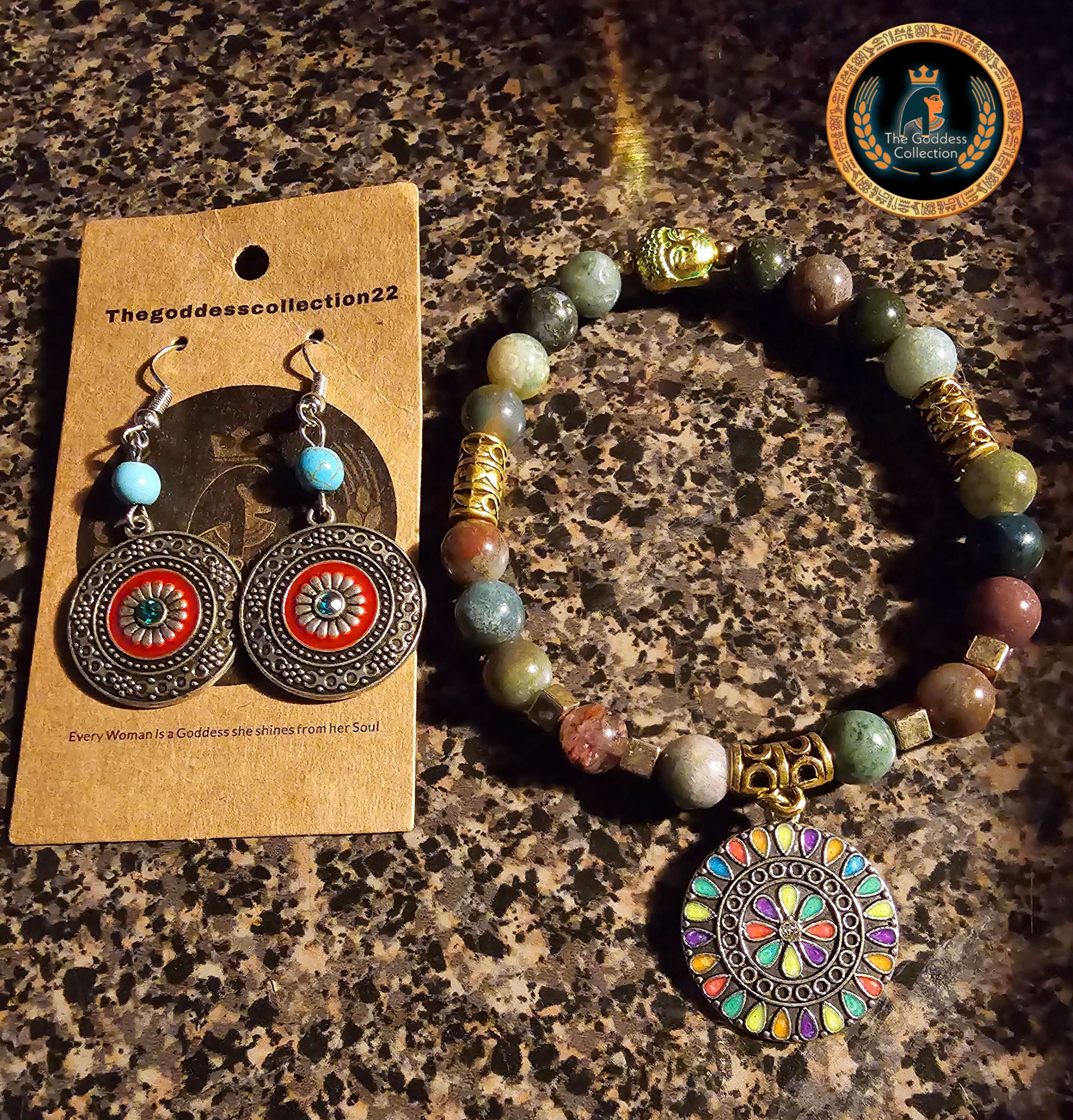 Buddha Indian Agate 8mm Bracelet