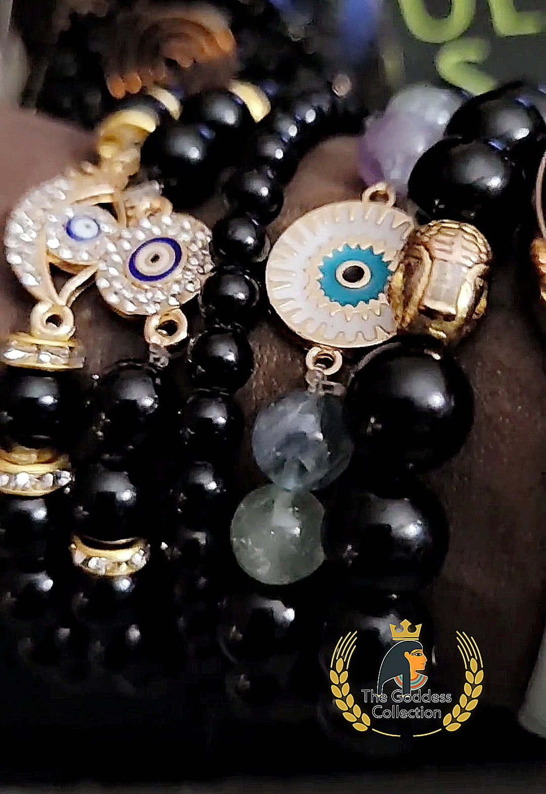 Black Tourmaline 8mm/10mm Bracelets Stack Set