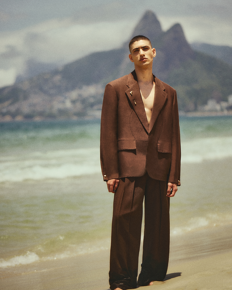 5ELEVEN Magazine News Cult Gaia marks the launch of their Spring Summer 2026 Men’s Collection, officially entering the world of menswear via a beautiful campaign shot at Praia do Arpoador, Ipanema.