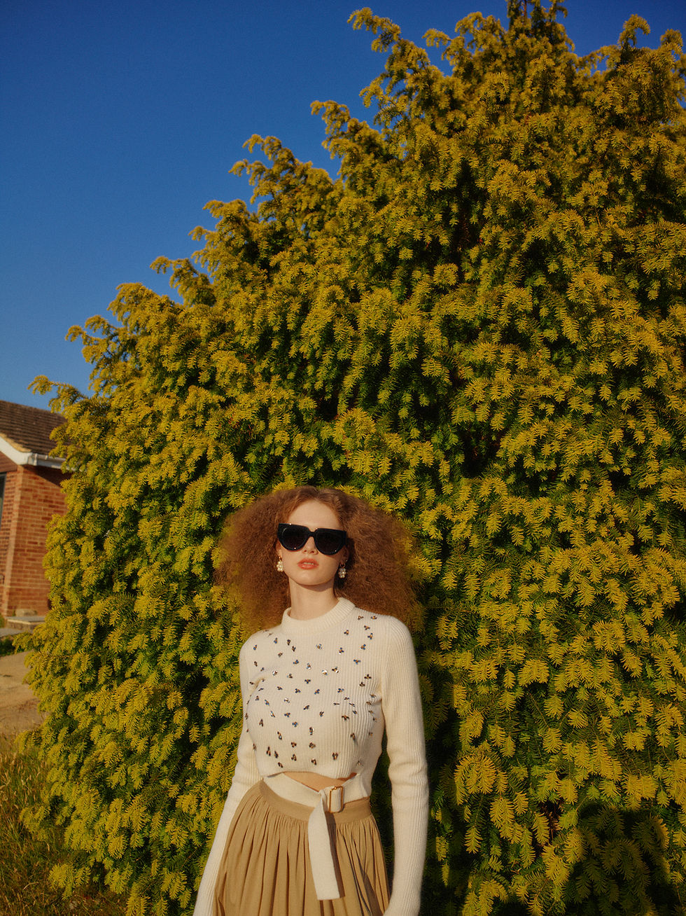 5ELEVEN Magazine Fashion Stories Online Editorials. Maja Rybak Storm models shot by photographer Christopher Fenner and stylist Toni Caroline. Fashion from Louis Vuitton, Sandro, Hai, ROTATE, Huishan Zhang, Joseph, Victoria Beckham and Paul Smith