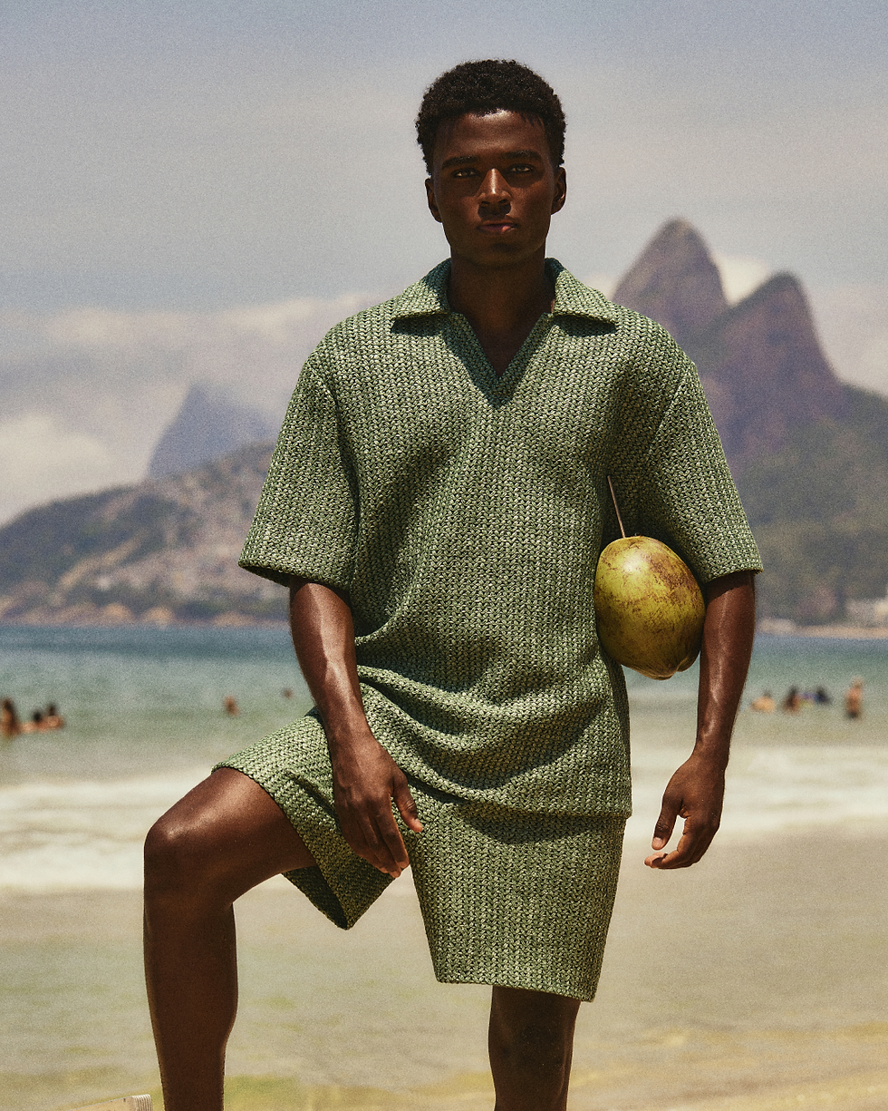 5ELEVEN Magazine News Cult Gaia marks the launch of their Spring Summer 2026 Men’s Collection, officially entering the world of menswear via a beautiful campaign shot at Praia do Arpoador, Ipanema.