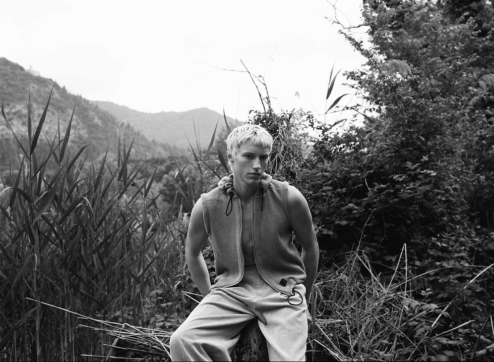 Forsaken for 5ELEVEN Magazine Fashion Online Editorials with model Eden Walsh IMG shot in clothes from Jil Sander, Jean Paul Gautier, Kenzo, Y/Project and JW Anderson