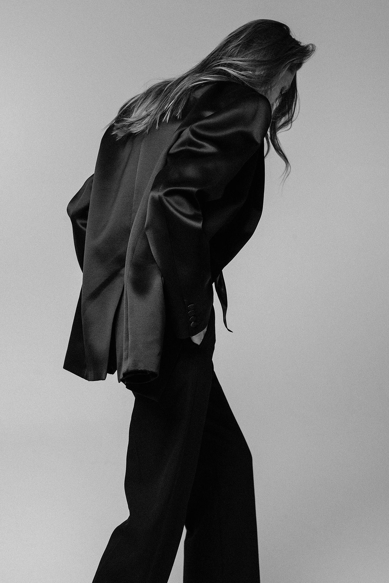 Jo Kruk at Selective Management photographed by Jakub Szymanski. Wearing Saint Laurent, Isabel Marant, Off-White, Fendi, Swarovski