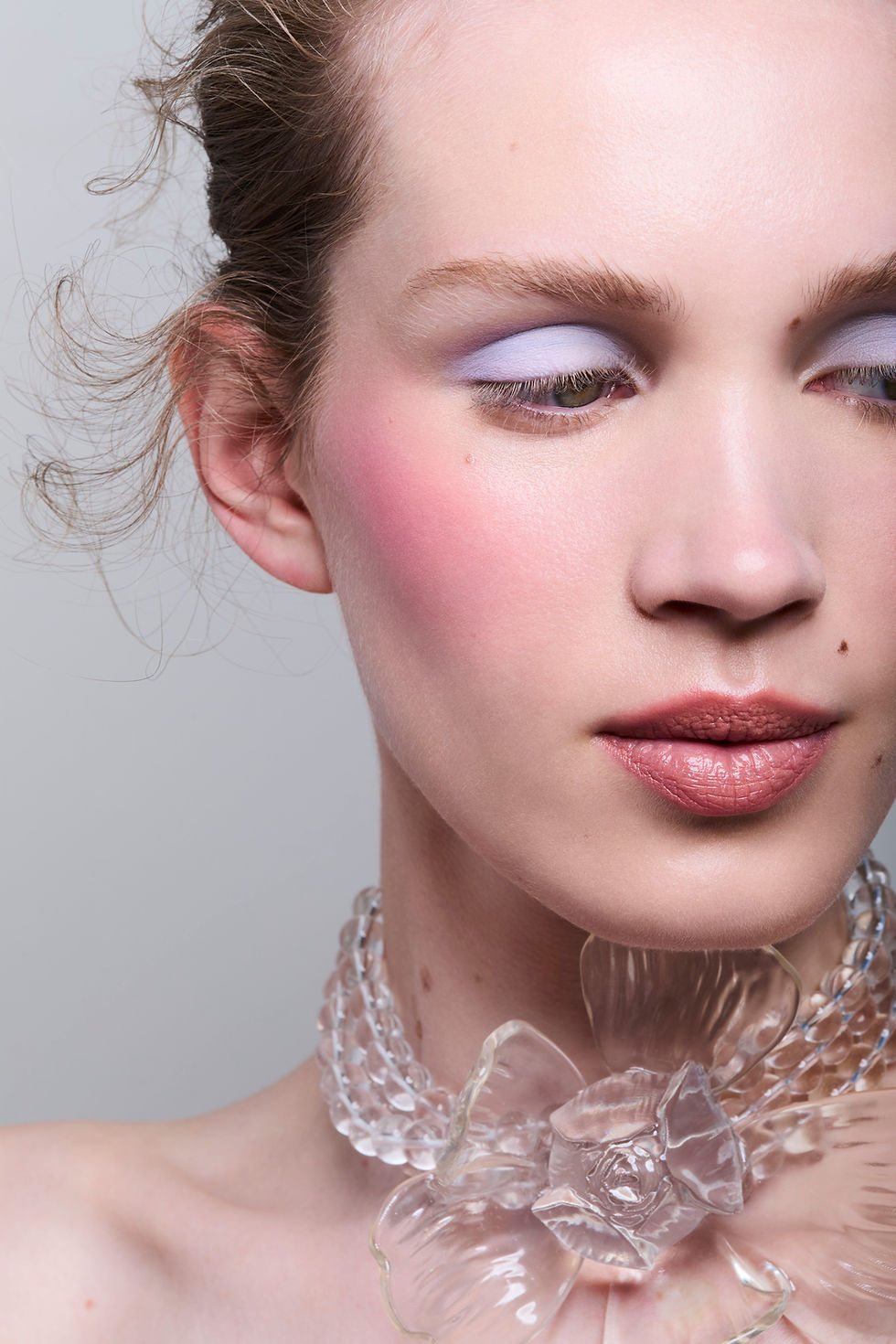 Beauty Editorial. 5ELEVEN Magazine. Spring. Flowers. Lily Drinkwater. Photography. Natasja Fourie. Tasha Arguile. Beauty. Makeup. Isabel Concetta. Armani Beauty, Jones Road. Bakeup Beauty. Louis Vuitton. Fendi. Dior. Susan Fang. Zimmermann