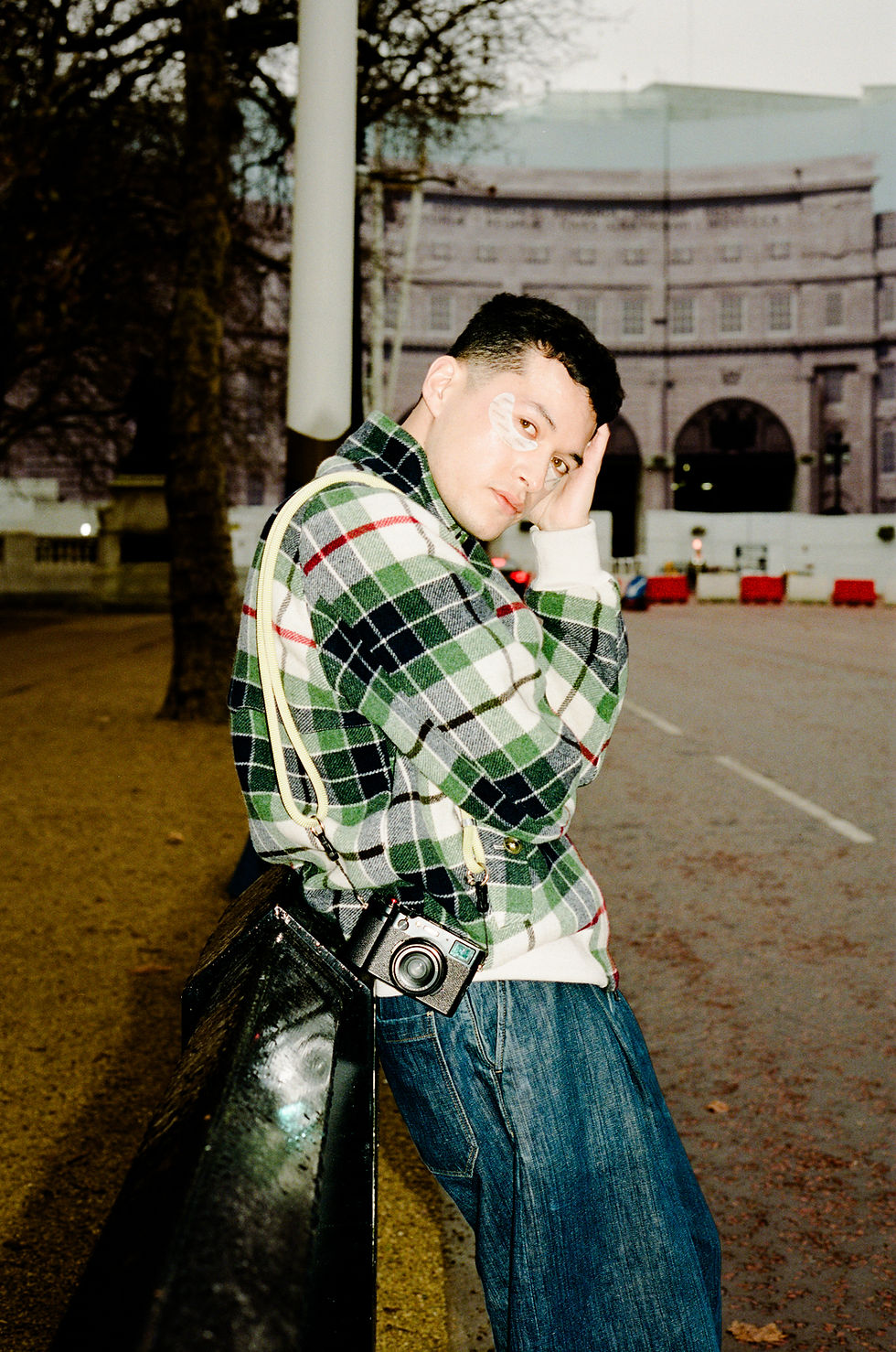 5ELEVEN Magazine Jordan Bunker wears CHANEL Le Lift Flash Eye Patches. Photographed by Max Ragan. Styled by Alton Hetariki. Makeup by Ninni Nummela using CHANEL Beauty. Faces of Fashion