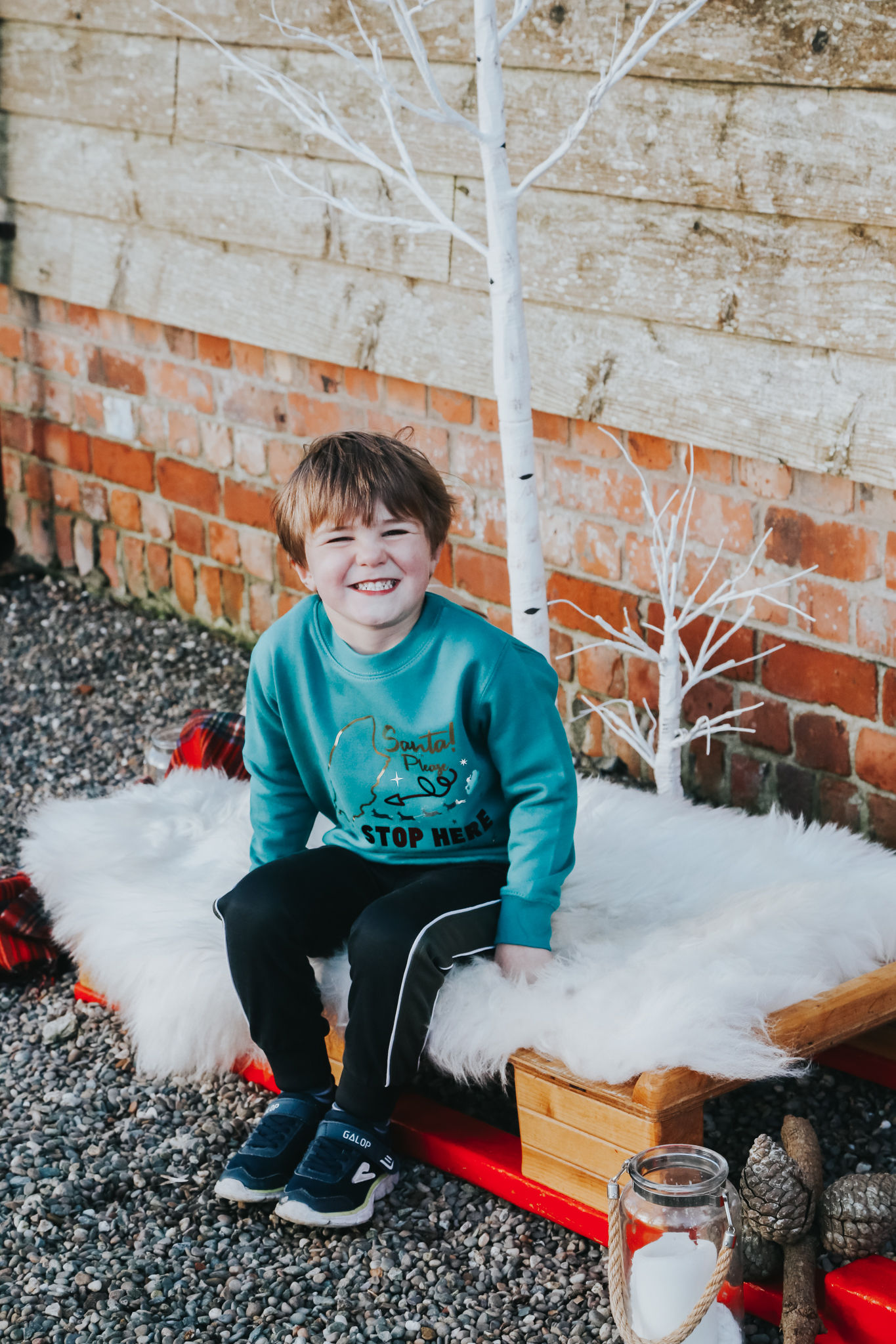 Santa, stop here! Child's sweatshirt