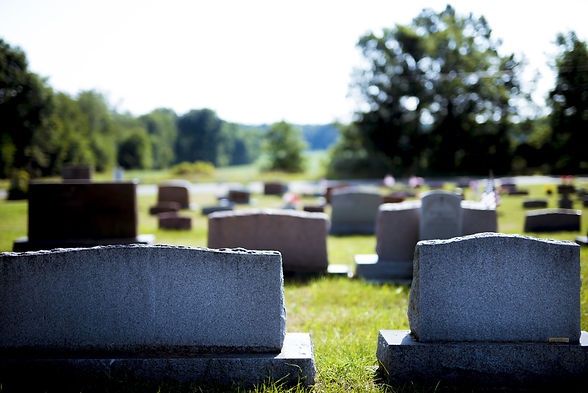 Closeup of gravestones
