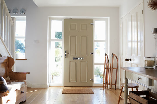 Front Door Of Contemporary Family Home