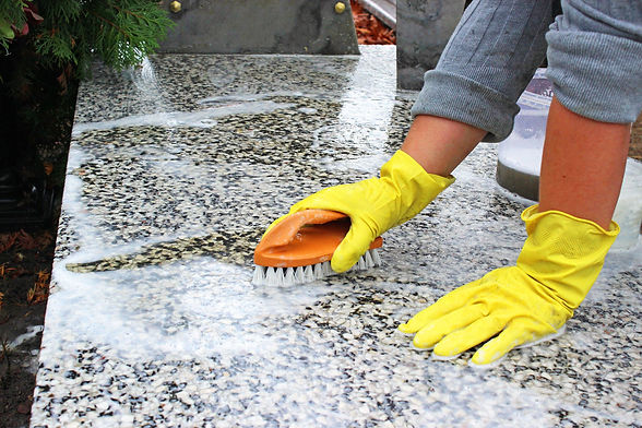 cleaning of the monument at the cemetery before All Saints Day