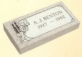 A float marker with A. J. Benton engraved onto it